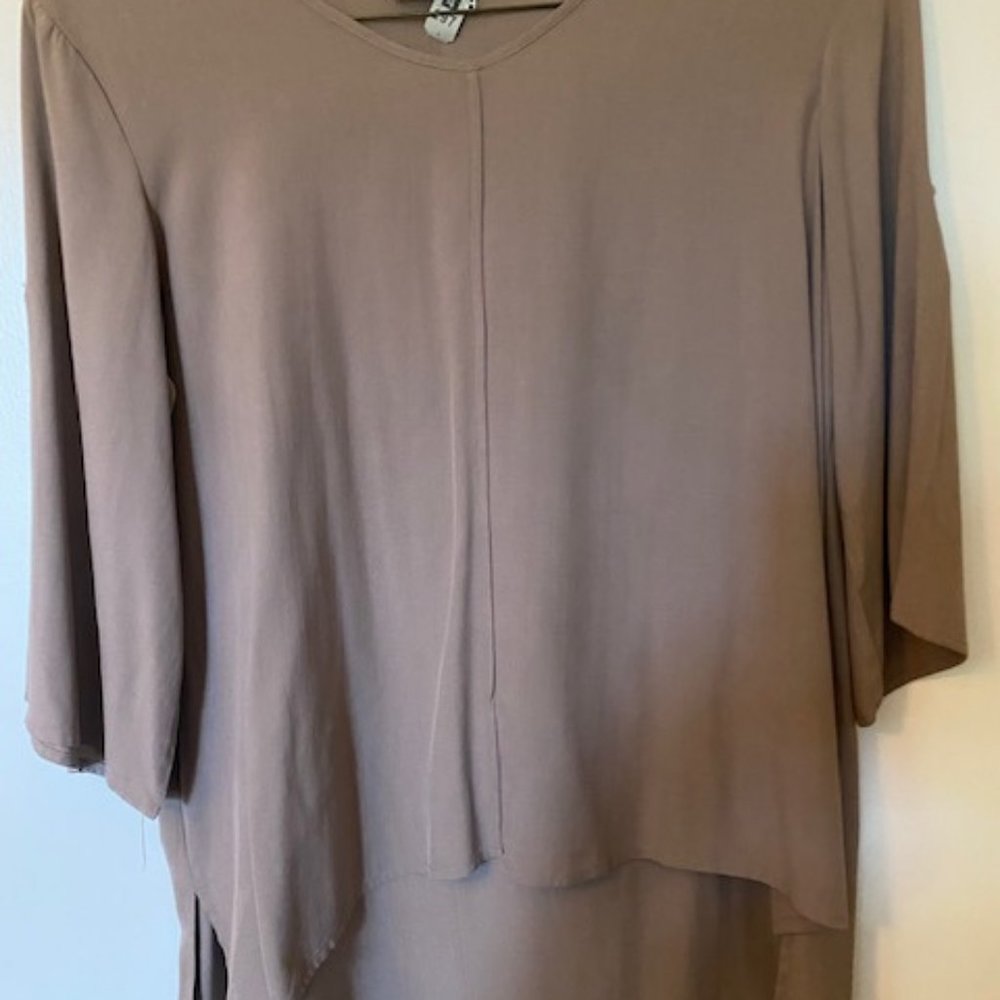 Mauve 100% Silk High-low Top